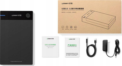 UGREEN 3.5 SATA HDD Куќиште USB 3.0, Црно