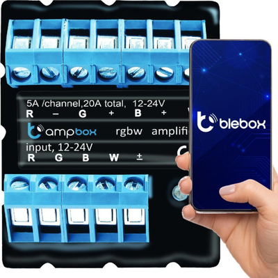 Përforcues ndriçimi LED BleBox AmpBox, 4 kanale, profesional