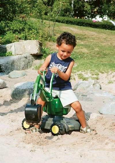 Lodër eskavator Rolly Toys John Deere, vetëlëvizës, plastikë, jeshil