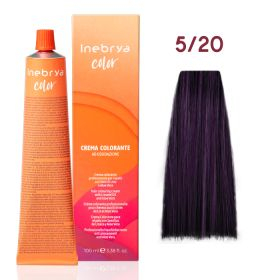 Ngjyrë për flokë Inebrya 5/20, gështenjë dhe vjollcë në qërshi, 100ml