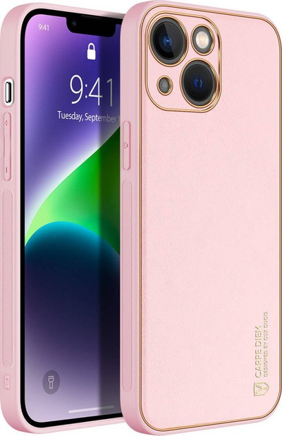Mbrojtëse telefoni Dux Ducis Yolo për iPhone 14 Plus, lëkurë eko, rozë