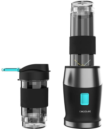 Blender Smoothie Cecotec Power Titanium 900 ProGo, 900W, gota portative, gri