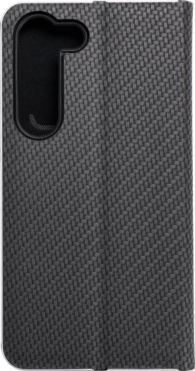 Këllëf telefoni Vennus Book Carbon për Samsung Galaxy S23, me magnet, me mbajtëse, i zi