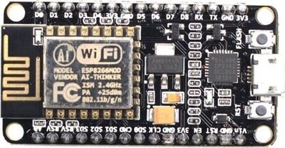 Plakë zhvillimi NodeMCU ESP8266 V2, WiFi, CP2102, e zezë