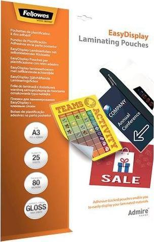 Futollë laminimi Fellowes Admire EasyMove, A3, 160 mikron, transparente