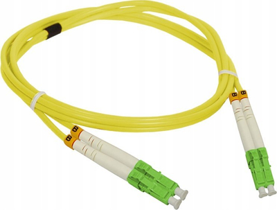 Kabllo optike patch cord Alantec SM LC APC Duplex, 9/125, 1m, e verdhë