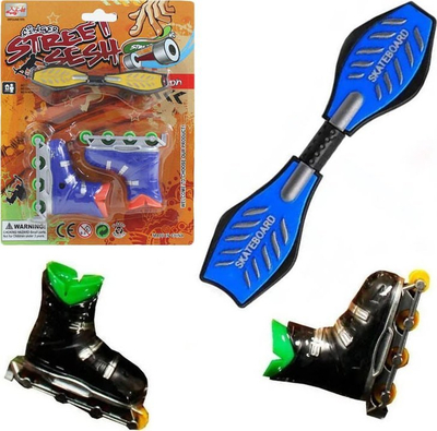 Lodër set Trifox Mini Roller Skates dhe Finger Skateboard, MIX ngjyra