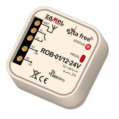 Радио приемник за порта Zamel ROB-01, 12–24V AC/DC, универзална контрола