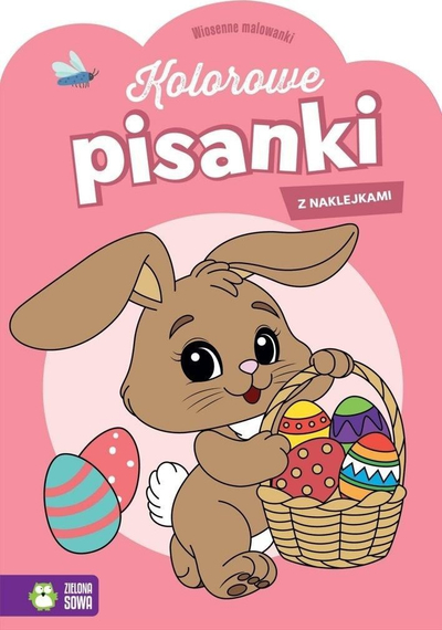 Libër me ngjyrosje Zielona Sowa Kolorowe Pisanki, tema Pashkë, me ngjitëse, rozë