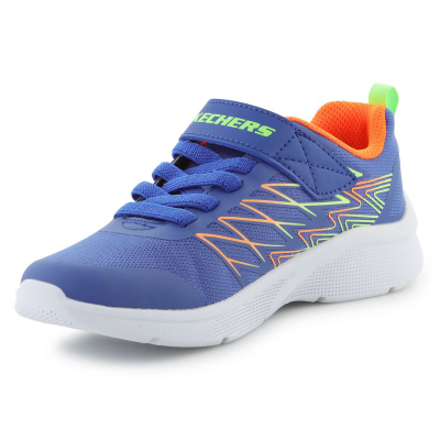 Atlete për kalamaj Skechers Microspec Texlor Jr 403770L, blu me portokalli