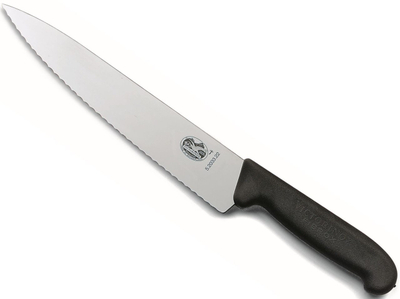Thikë gdhendëse Victorinox e valëzuar, e zezë