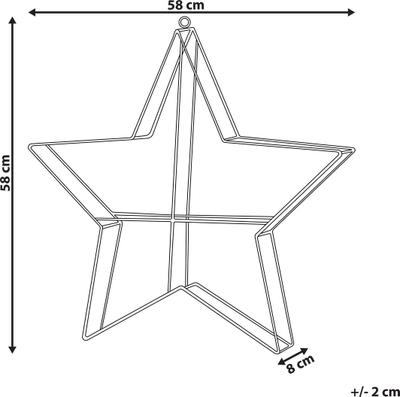 Dekor varës me drita LED Beliani KURULA, 58cm, për jashtë, argjendtë