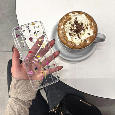 Këllëf telefoni Tech-Protect FlexAir+ Galaxy A55 5G, gome TPU fleksibël, transparent me lule, shumëngjyrësh