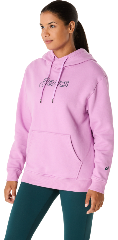 Блуза со капуч Asics Logo OTH 2032C845 за жени, памук, розова