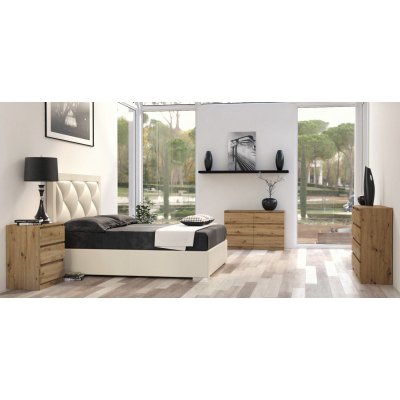 Komodë Topeshop Malwa M3, 3 sirtarë, artisan oak, ngjyrë druri