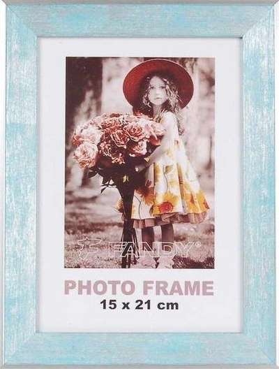 Kornizë fotografish Fandy Portree 4, 15 x 21 cm, dru, blu e çelët