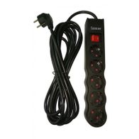 Zgjatues me mbrojtje Spacer Defender PP-5-18 V2, 5 dalje, kabllo 1.8m, i zi
