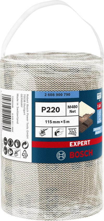 Rrjetë gërryese Bosch EXPERT M480 Sanding Net, kontroll pluhuri, për dru bojë dhe gips