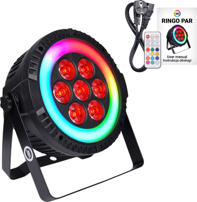 Reflektor skenik LED Light4Me Ringo PAR, me shumë ngjyra, i zi
