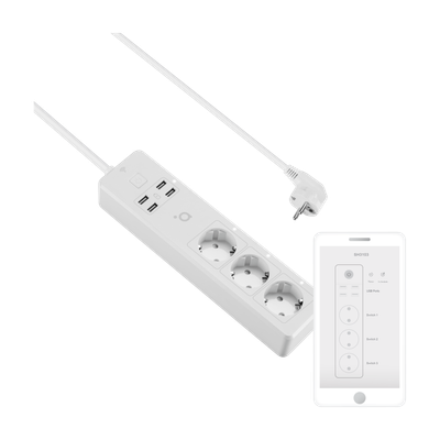 Kabllo vazhduse Acme smart SH3103, 3-PRIZA, 4-USB, 3m, e bardhë