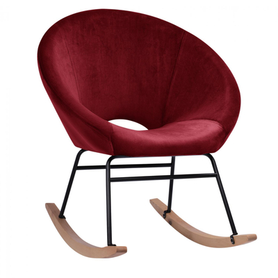 Kolltuk lëkundës velvet Paulina 76×86×76 cm (HM8399.06), kuqe
