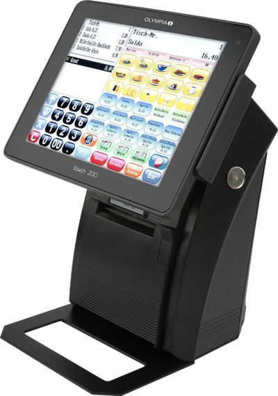 Arkë fiskale Olympia Cash Register Touch 200 TSE, ekran me prekje, e zezë