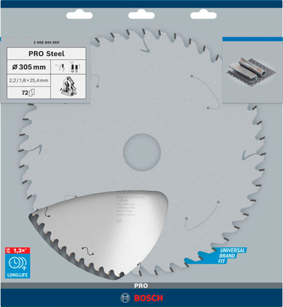 Teh rrethor për metal Bosch Pro, 305mm, 72 dhëmbë, 25.4mm