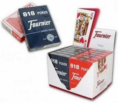 Letra pokeri Fournier 818, plastik, indeks i madh (Jumbo), blu