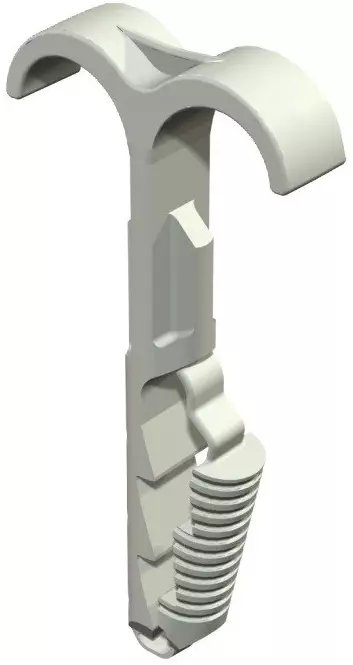 Kapëse e dyfishtë UN për tub dhe kabllo 12‑25mm, plastikë, gri