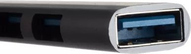 HUB USB Izoxis, 4 porta 3.0 2.0, trup alumini, gri