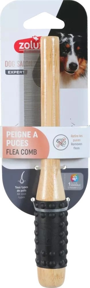 Krehër kundër pleshtave për qen Zolux Bamboo, bambu, ngjyrë natyrale