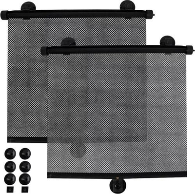 Ролетни за сонце за автомобил Car Roller Blind 23497, сет со 2 парчиња, универзално монтирање, црна