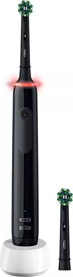 Furçë dhëmbësh elektrike Oral-B Pro 3 3000 CrossAction, sensor presioni, koka shtesë, e zezë