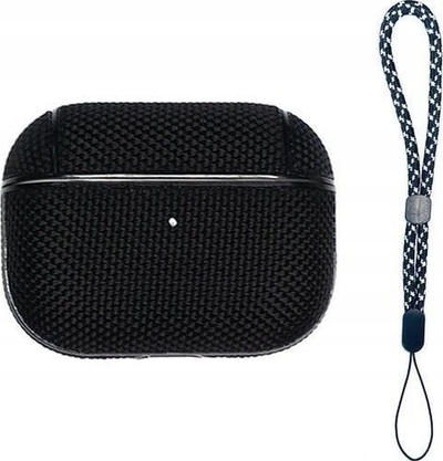 Kapak Beline për AirPods Pro, gome TPU, me karabinë, i zi