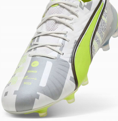 Këpucë futbolli Puma King Ultimate Forever FG AG, për burra, gri me jeshile