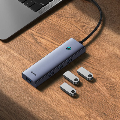 Hub USB Baseus 11 në 1, 2x HDMI 4K, DP, RJ45, PD 100W, gri