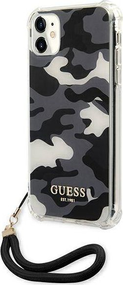 Mbrojtëse telefoni Guess GUHCN61KSARBK, për iPhone 11 6.1", kamuflazh, e zezë