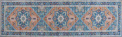 Tapet korridori RITAPURAM Runner Rug, 60 x 200 cm, antirrëshqitës, blu portokalli