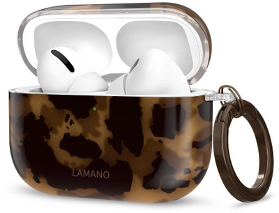 Mbulesë Tech-Protect Lamano për Apple AirPods Pro 3, me dizajn Panther, kafe