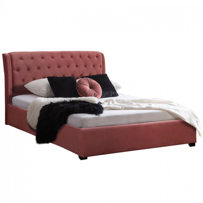 Shtrat dopio Odalys HM549.12, 150x200 cm, kadife, dusty pink