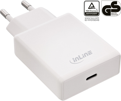Karikues USB InLine PowerNeed, USB C, 65W, i bardhë