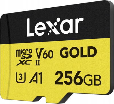 Kartë memorie Lexar microSDXC Gold Series, 256GB, UHS-II V60, e artë