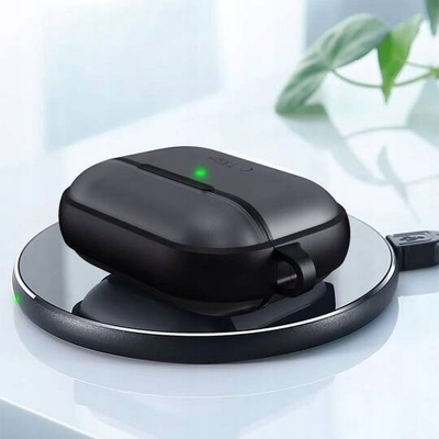 Kuti mbrojtëse Tech-Protect Magmat për Apple AirPods Pro 1 2, TPU PC, me karabinë, gri mate