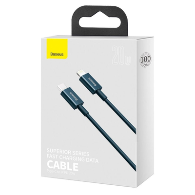 Кабел Baseus USB-C во Lightning BSU2665BLU, 1 m, 20 W, сина
