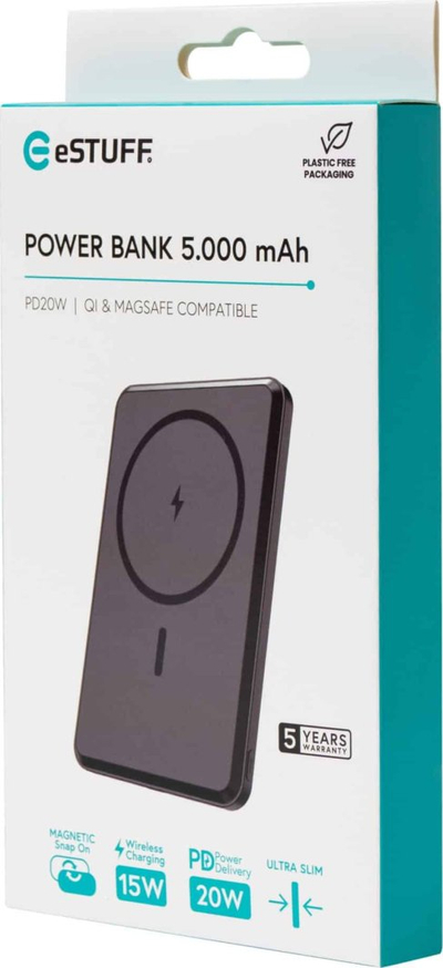 Power Bank eStuff ES641100, 5000 mAh, MagSafe, 20W, i zi