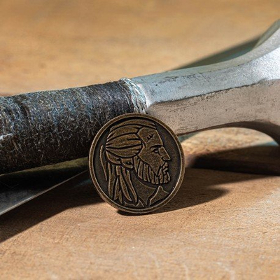 Set zare qeramike Q Workshop The Witcher Geralt Silver Sword, 7 pjesë, me monedhë metalike, të zeza me argjend