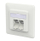 Prizë rrjeti METZ CONNECT E-DAT C6A, 2 porta RJ45, nën suva, e bardhë