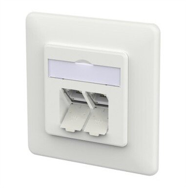 Prizë rrjeti METZ CONNECT E-DAT C6A, 2 porta RJ45, nën suva, e bardhë