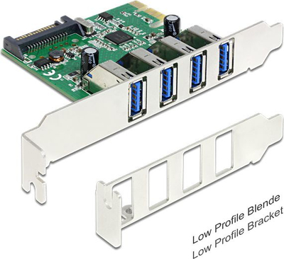Kontrollues Delock PCIe 2.0 x1 - 4x USB 3.0 (89360)
