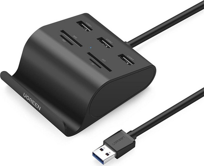 Përshtatës HUB USB Ugreen 1x SD + 3x USB-A 3.0, i zi